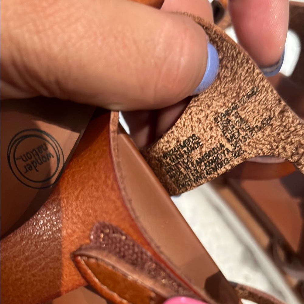 Kids Wonder Nation Brown & Pink Strappy Sandals - Picture 4 of 5